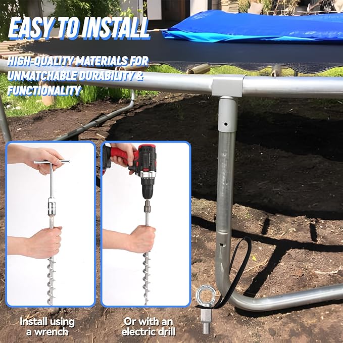 8 PCS Screw in Tent Stakes for Women Men Ground Anchors for Sand, Trampolines, Camping - Aluminium Heavy Duty Rust Prevention Pegs Spikes Drillable Threaded Anchor Stake - Silvery 14 inch