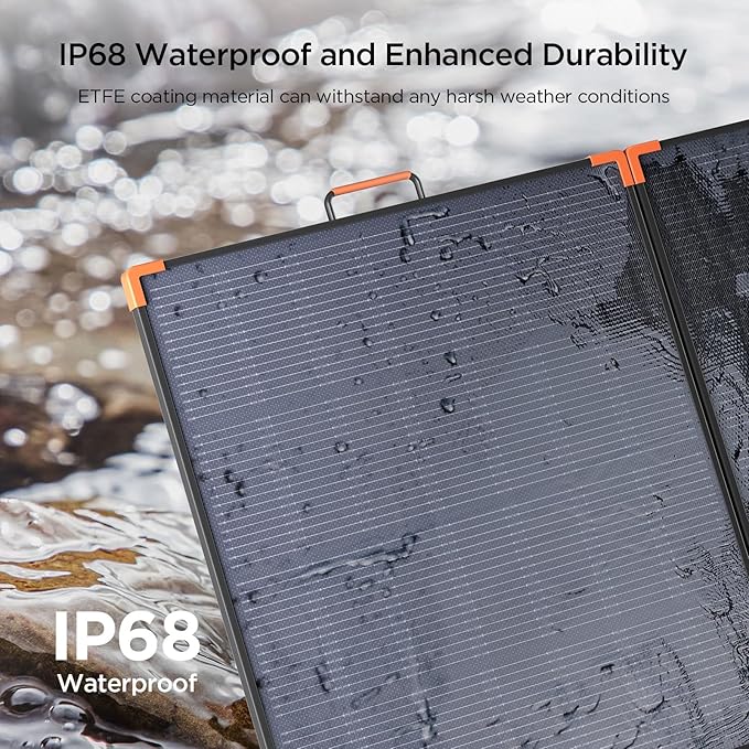 N-Type 16BB 180W Portable Solar Panel,Camping Essentials,Foldable Solar Charger for Power Station,25% Efficiency IP68 Waterproof,17V Output with 2 Reinforced Kickstands for RV Blackout Hurricane