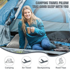 2 Pack Camping Pillow for Sleeping Shredded Memory Foam Travel Pillow with Storage Bag, Compressible Portable Pillow for Outdoor Camp Backpacking Hiking Essential Gear(Grey,Medium)