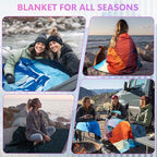 Camping Blanket, Packable Lightweight Down Alternative Puffy Camping Picnic Outdoor Blankets Warm Waterproof Hammock Top Quilt for Sleeping Travel Stadium Hiking Indoor Cold Weather 55"x78.8"