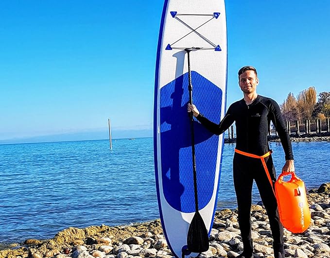 Swim Buoy & Drybag - for Swimmers, Open Water and Triathlon. Pull Buoy for Adults and Kids. Orange Signal Swimming Bubble