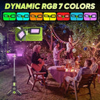 Portable Camping Lights with Stand, 5000LM Rechargeable LED Flashlight, 9 Color Modes, Collapsible Camping Lantern Tent Light with Magnetic Base for Power Outages, Camping & Emergency(Green)