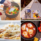 Bulin 24/13/11/8/4 PCS Camping Cookware Mess Kit Lightweight Backpacking Cooking Set Outdoor Cook Gear for Family Hiking, Picnic(Kettle, Pot, Frying Pan, Bowls, Plates, Spoon)