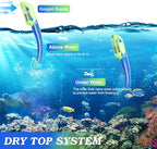 Snorkeling Gear for Kids Ages 5-15, 4 in 1 Mask Fins Snorkel Set with HD Tempered Glass Panoramic View Anti-Fog Mask, Dry Top Snorkel, Adjustable Trek Fins, and Mesh Bag, Kids Snorkel Set for Youth