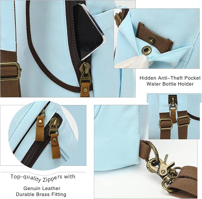 KL928 Canvas Sling Bag - Small Crossbody Backpack Shoulder Casual Daypack Rucksack for Men Women(Large Version)