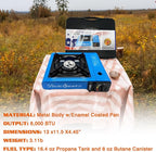 Vivicreate 7000 BTU Portable Butane Gas Stove for Camping Cooking Outdoor, Lightweight Portable Stove Burner with Auto Ignition, Estufa de Gas Portátil para Camping al Aire Libre（Blue）