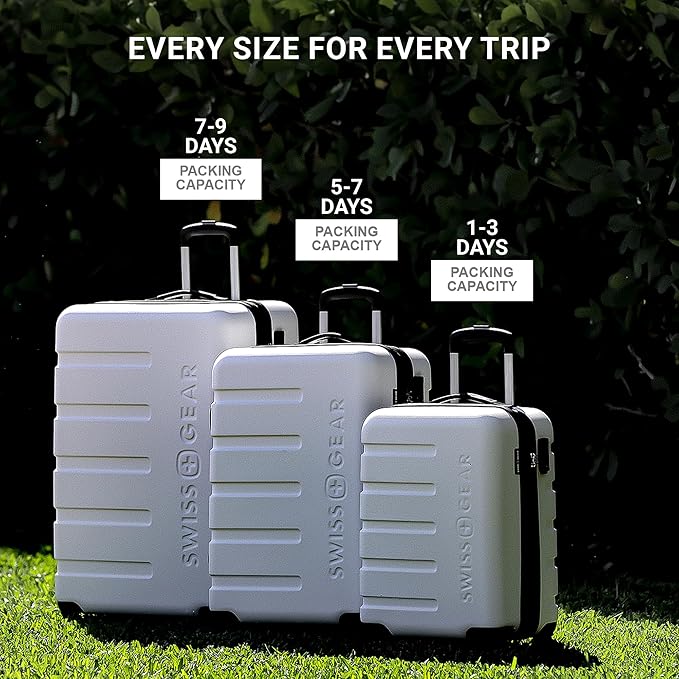 SwissGear 7366 Signature Hardside Expandable Luggage with Spinner Wheels, TSA Lock, White, Checked-Large 27-Inch