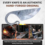 Toferner Celtic Pocket Knife, Hand Forged Fixed Blade Knives, Hardened Blade, Vintage Knife, Art Collection