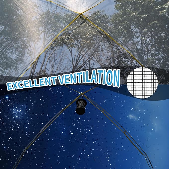 4 Person Blackout Camping Tent, Easy Setup Waterproof Family Dome Tent for Camping with Rainfly, Portable Double Layer Large Family Tent for Outdoor Camping&Hiking