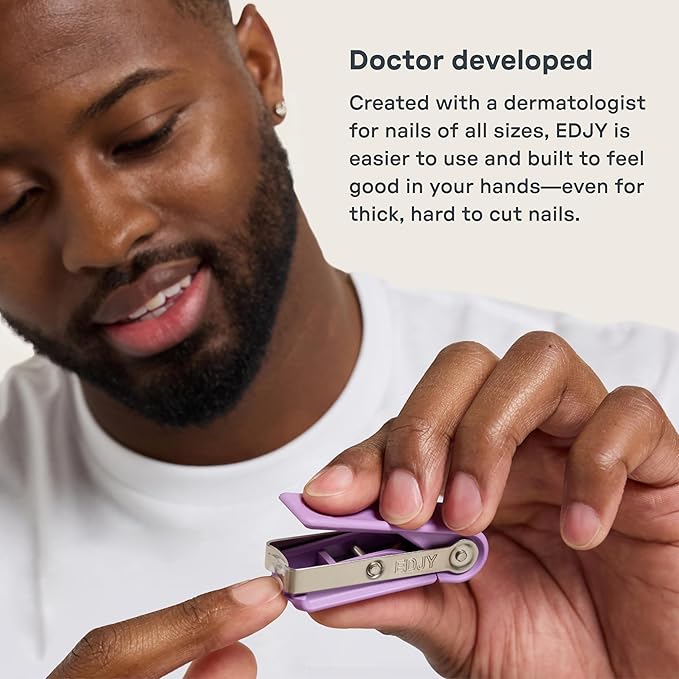 EDJY Fingernail Cutter - Precision Stainless Steel Nail Cutter for Fingernails | Sharp Blade, Ergonomic Design, Durable & Rust-Resistant | Ideal for Men and Women | Navy | 2-Pack