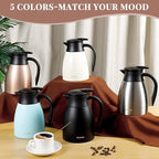 34 Oz Thermal Coffee Carafe, Stainless Steel Insulated Vacuum coffee crafts to keep coffee hot, 1 Liter Tea Water Coffee and Beverage Dispenser (Copper)