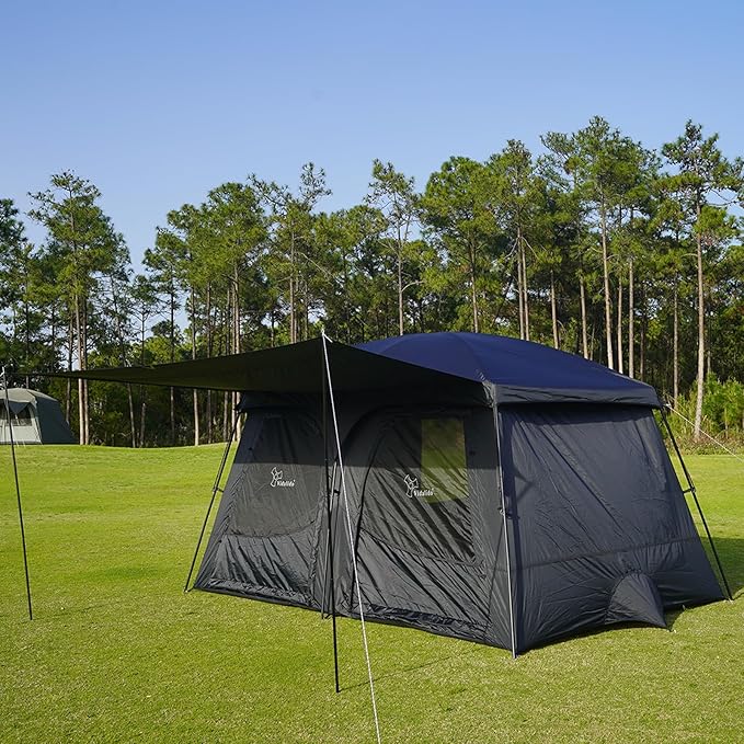 Vidalido Tents，3-4 Person Camping Tent with Extended Vestibule，Weather Resistant Family Tents with Breathable Mesh Windows，Easy Install Waterproof Outdoor Tent for Backpacking and Camping Hiking