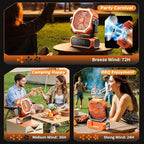 VVU&CCO Portable Fan for Camping with LED Lantern,20000mAh Rechargeable Battery,65H Runtime,USB-C Fast Charging, 3 Speeds - Cordless Desk Fan for Travel Home Office Tent Desk