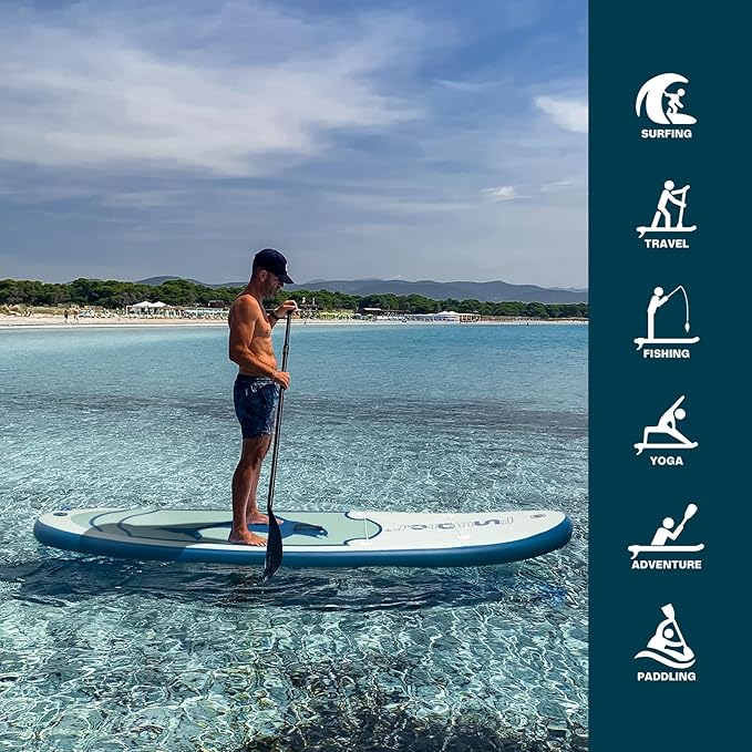 FunWater Inflatable Stand Up Paddle Board 10'/10'6"/11'/11'6" Paddle Board for Adults & Youth, Paddleboards Inflatable with Premium SUP Accessories, Wide Stable, Non-Slip Comfort Deck