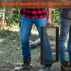 only fire Foldable X-Marks Fire Pit Cooking Grate, Portable Rectangle Campfire Grill Grate with Handles, Heavy Duty Steel Campfire BBQ Grill for Outdoor, 44 inch