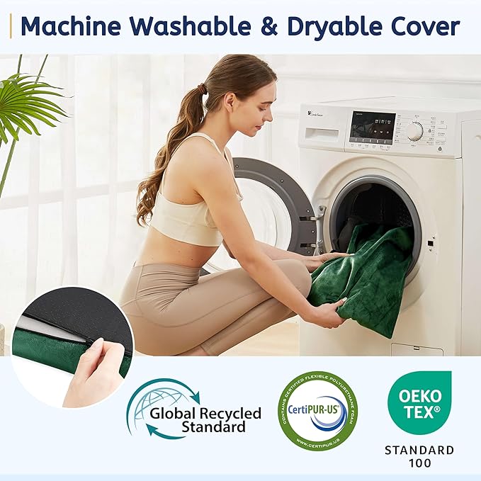 HomeMate CertiPUR-US Memory Foam Camping Mattress Pad Portable Roll Up Mattress for Adults Sleeping Mat Cot Mattress Pad