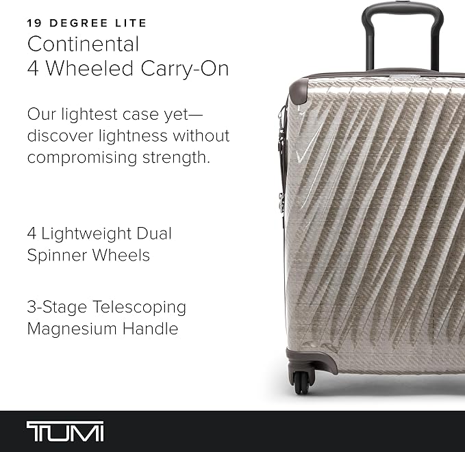 TUMI - 19 Degree Lite 4 Wheel Luggage - Lightweight and Highly Durable, Modern Contour, Hard Shell Men's and Women's Suitcase - 21.75" Continental Carry-On, Titanium Grey