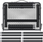 JiGiU Folding Grill Table with Mesh Desktop Lightweight & Portable Camping Table Outdoor Grill Tables Aluminum Alloy Foldable Grill Table 3 Height Adjustable for Camping Picnic Cooking BBQ