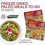 Wild Zora Paleo Freeze Dried Meals for Backpacking & Camping - Healthy Gluten Free & Grain Free Camping Meals/Backpacking Food + No Added Sugar - Great for Travel (Bedrock Beef Chili 2-pack)