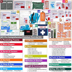 Advanced Comprehensive First Aid Kit with Well Organized Labelled Compartments Removable MOLLE System First Aid Trauma Kits for Car, Home,Camping, Office and etc.-401 Piece