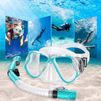 Greatever Dry Snorkel Set,Panoramic Wide View,Anti-Fog Scuba Diving Mask,Professional Snorkeling Gear