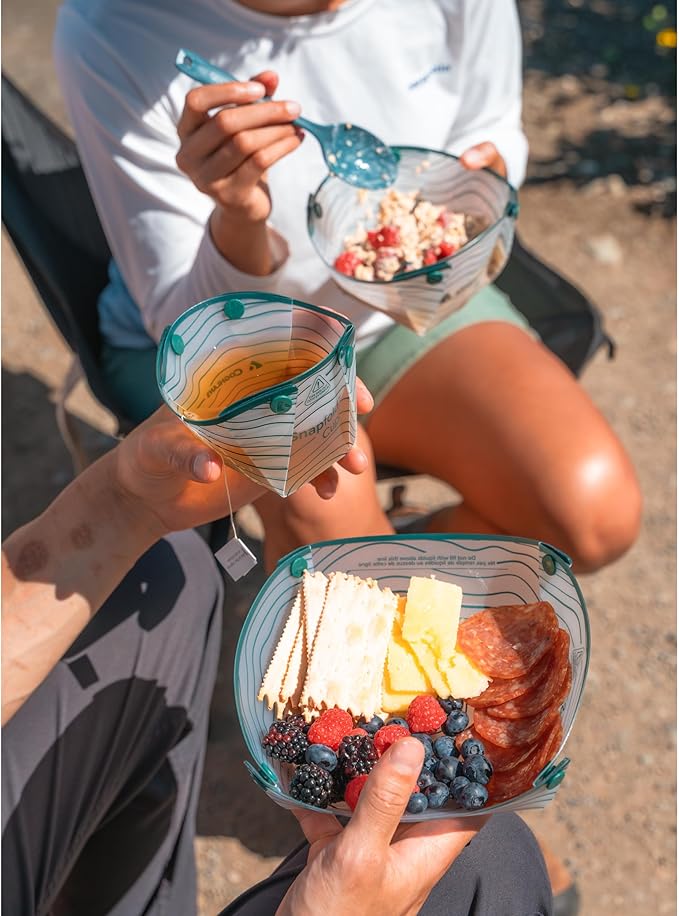 Coghlan's Snapfold™ Solo Pack 3-Piece Collapsible Tableware Set – Lightweight 4 oz, Leakproof, Compact Camping Gear for Backpacking, Hiking, and Outdoors, Includes Foldable Cup, Bowl, and Dish