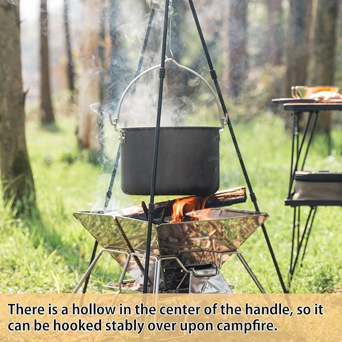 CAMPINGMOON Camping Pot 4-Quart Portable Campfire Cooking Hanging Pot Lightweight Aluminum MC-230