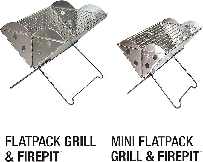 UCO Flatpack Mini Portable Stainless Steel Grill and Fire Pit
