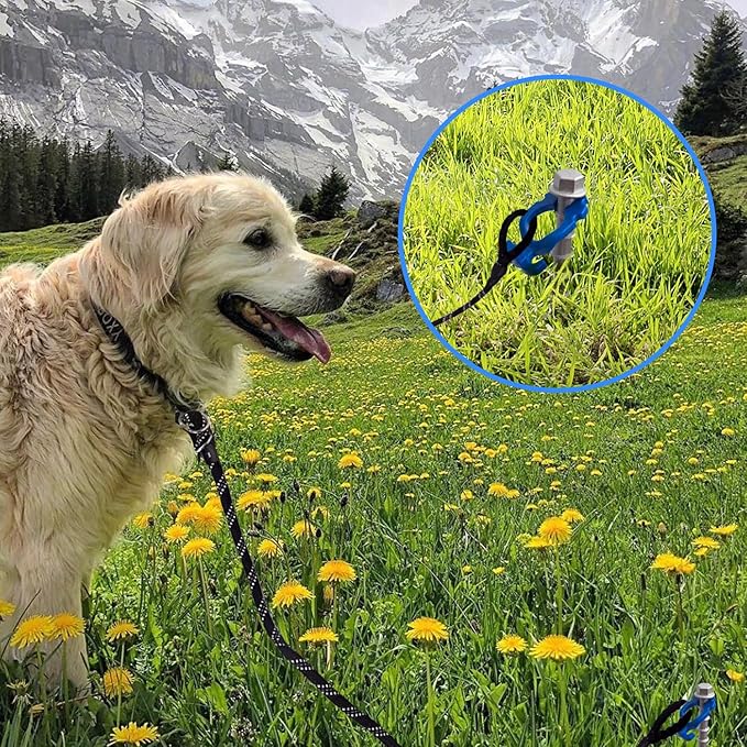 Homeon Wheels 18 Pcs Camping Ground Anchors Aluminum Screw Heavy Duty Metal Non-Rust Cast Tent Anchors for Securing Animals, Tent, Canopies, Sheds, Swing Sets, Car Ports, Trampoline