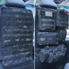 Universal Tactical Car Seat Back Organizer Bag Tactical Molle Vehicle Organizers Panel Vehicle Protector Organizers with 5 Detachable Pouches for Car Truck Ford Jeep (Black camo)
