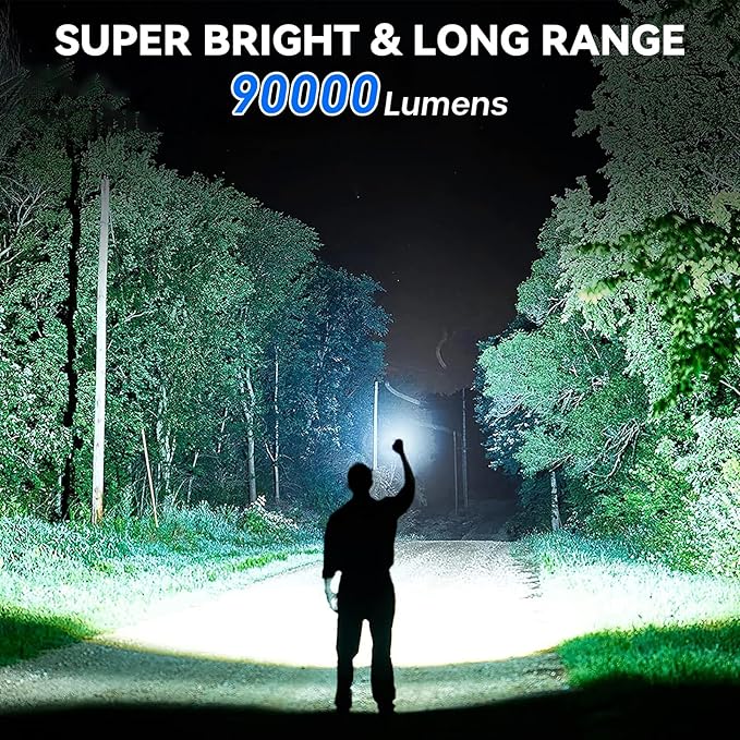 Flashlight Rechargeable 99,000 High Lumen - 2 Pack LED Flash Light with COB, 7 Modes Powerful Handheld Flashlight for Home, Camping (2)