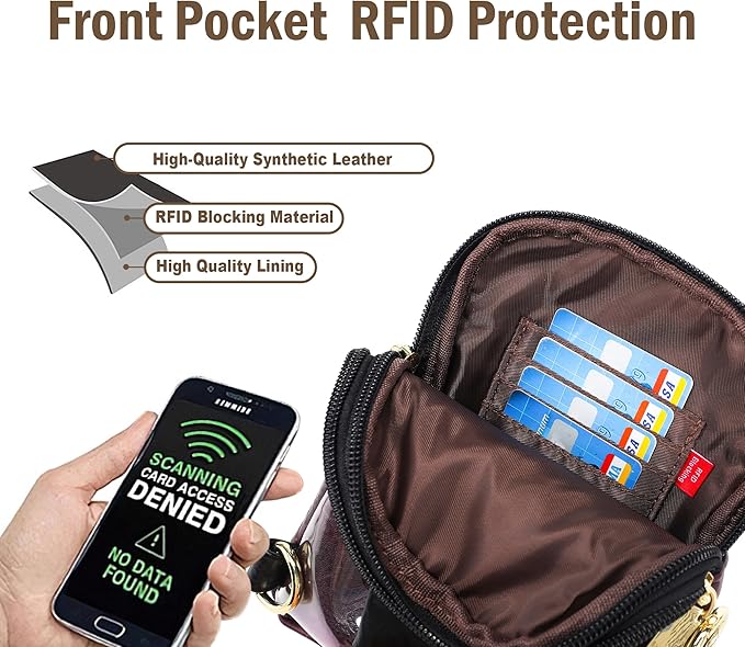 INICAT Sling Bag for Women Touchscreen Small Crossbody Cell Phone Purse Fanny Pack