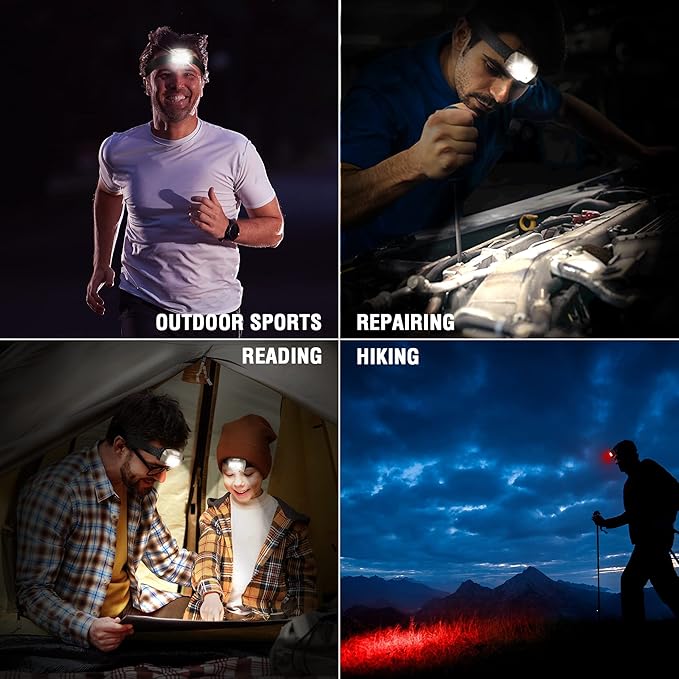 EverBrite Rechargeable Headlamp, LED Bright Motion Sensor Head Lamp Flashlight with 6 Modes, Adjustable Headlight for Adults with White Red Light, Water Resistant, Khaki, for Hiking, Running, Camping