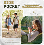 Camping Hammock Lightweight, Portable Hammocks Parachute Hammock with Two Tree Straps, Single or Double Travel Swing Nylon Camp Hammocks, Outdoor Essentials for Beach Backpacking Hiking, Orange