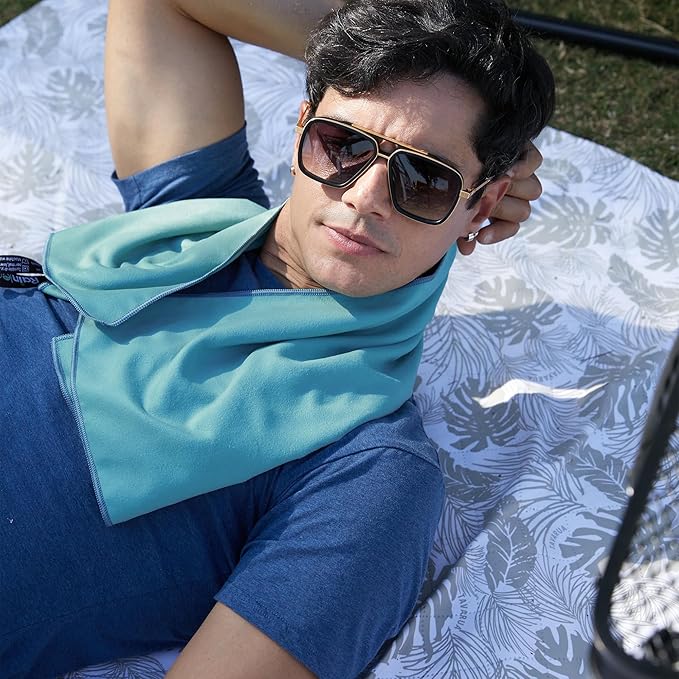 Rainleaf Microfiber Towel Perfect Travel & Gym & Camping Towel. Quick Dry - Super Absorbent - Ultra Compact - Lightweight. Suitable for Trip, Beach, Shower, Backpacking, Pool