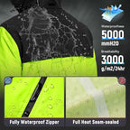 baleaf Men's Rain Jacket Waterproof Windbreaker Raincoat Running Cycling Hiking Gear Hood Lightweight Reflective Packable