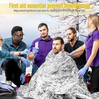 Kanayu 100 Pack Emergency Foil Thermal Blankets for Survival 82 x 63 Foil Space Blanket Kit for Outdoors Camping Hiking Homeless Survival or First Aid, 50 Pcs Golden 50 Pcs Silver