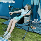 Portal Hammock Camping Chair, Portable Outdoor Swinging Chairs, Rocking Chair for Adults with Adjustable Back and Height for Lawn, Backyard, Patio, Supports 400 lbs, Breathable Mesh High Back, Black