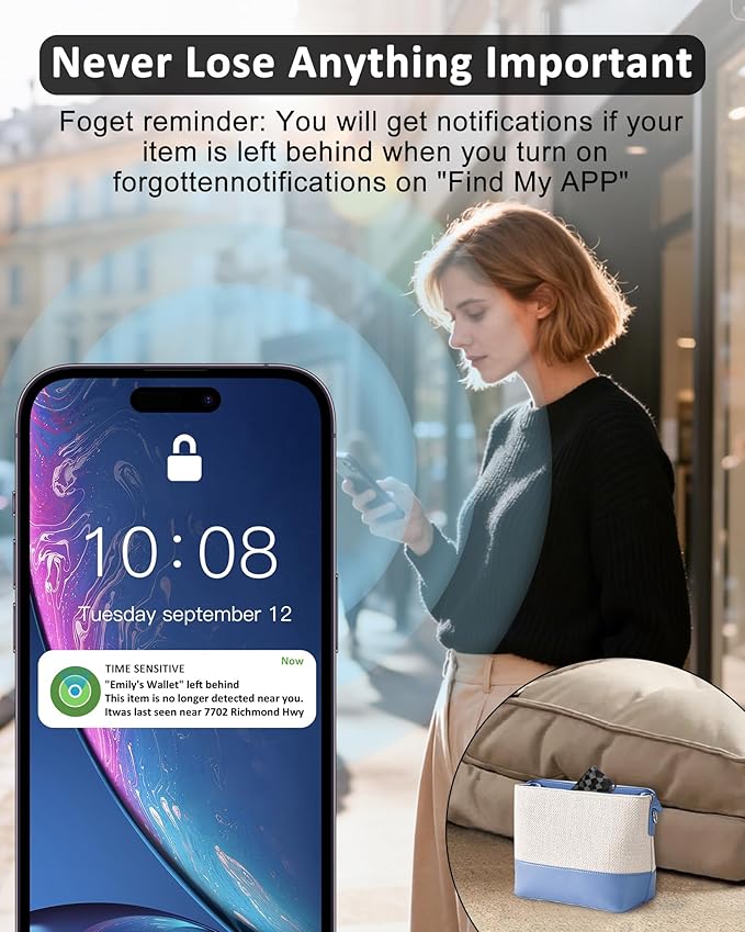Card Tag Wallet GPS Tracker: Rechargeable Smart Finder (iOS Only) for Apple Find My - Bluetooth Tracking Tags with Up to 4 Month Battery for iPhone - Key Track and Item Locator for Bags, Passport