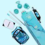 64 Oz Insulated Water Bottle with Strap Stainless Steel Sports Water Bottle with 3 Lids (Straw, Chug and Flip Lid) Leak Proof Metal Half Gallon Jug for Men & Women - Teal