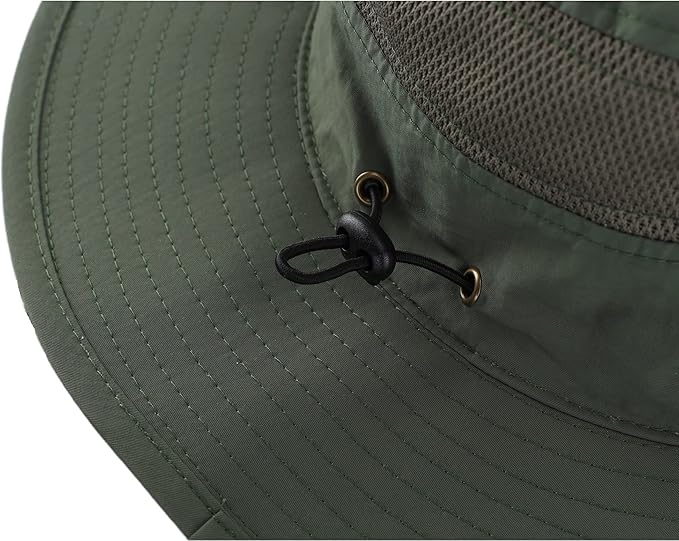 Connectyle Wide Brim Sun Hat for Men Breathable Cowboy Boonie Hat UPF 50+ Sun Protection Bucket Hat for Fishing Hiking