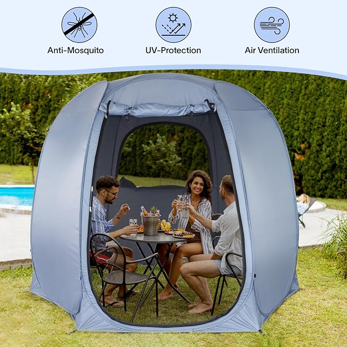 Alvantor Pop Up Screen Tent House Room Instant Outdoor Camping Canopy Sun Shelter Gazebo for Patio, Backyard & Deck, Privacy Tent(2-10 People, 8'x8' 10'x10' 12'x12')