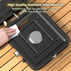 OGERY 2-Burner Foldable Camping Stove with Griddle (Textured & Smooth) and Carrying Bag, Portable Propane Camp Stove with 2 Adjustable Burners & Piezo Ignition, for Camping Tailgating Essentials Gear