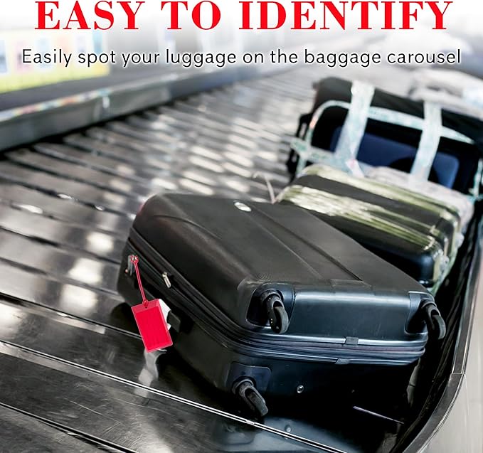 10 Pack Luggage Tags for Suitcases, Airplane Travel Essentials for Flying, International Travel Must Haves, and Luggage Accessories by Sodsay