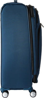 Samsonite Solyte DLX Softside Expandable Luggage with Spinner Wheels, Mediterranean Blue, Checked-Medium 25-Inch