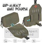 Ifak Pouch-Rapid Deployment Tactical MOLLE Trauma Kit Pouches, Quick Release Tear-Off Medical First Aid Kit Organiser with Red Immediate Identify for Emergency Surviva Activities.