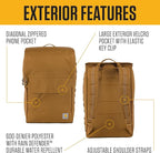 Carhartt 21L Top-Load Backpack, Durable Water Resistant Coated Canvas Base W/ 17" Laptop Sleeve, Black