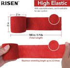 RISEN Cohesive Bandage 2” x 5 Yards, 6 Rolls, Self Adherent Wrap Medical Tape, Adhesive Flexible Breathable First Aid Gauze Ideal for Stretch Athletic
