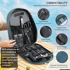 Evanda Camping Kitchen Cooking Utensil Set 10 Piece, Stainless Steel Outdoor Cooking and Grilling Utensil Organizer Travel Set Perfect for Travel, Camping, RVs, BBQs, Picnics, Parties and More