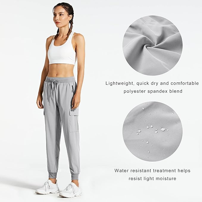 Libin Women's Cargo Joggers Lightweight Quick Dry Hiking Pants Athletic Lounge Casual Travel